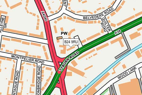 B24 9RU map - OS OpenMap – Local (Ordnance Survey)