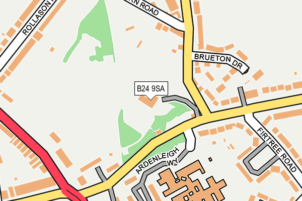 B24 9SA map - OS OpenMap – Local (Ordnance Survey)