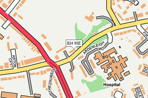 B24 9SE map - OS OpenMap – Local (Ordnance Survey)