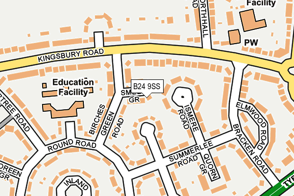 B24 9SS map - OS OpenMap – Local (Ordnance Survey)