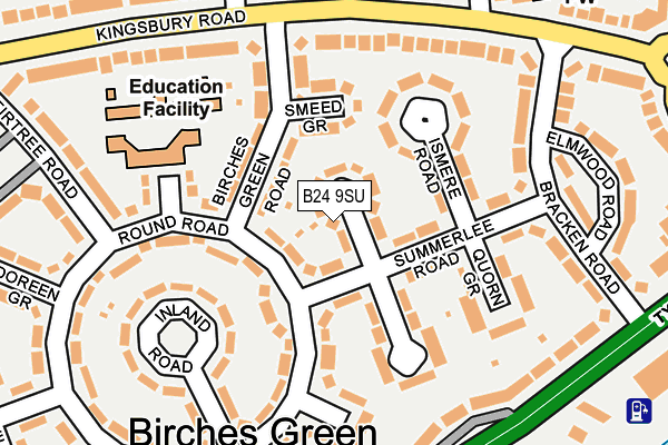 B24 9SU map - OS OpenMap – Local (Ordnance Survey)