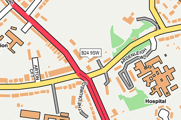 B24 9SW map - OS OpenMap – Local (Ordnance Survey)