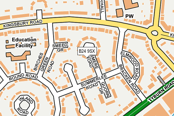 B24 9SX map - OS OpenMap – Local (Ordnance Survey)