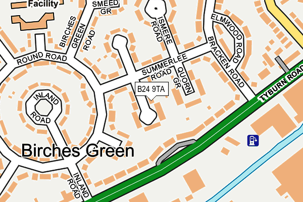 B24 9TA map - OS OpenMap – Local (Ordnance Survey)