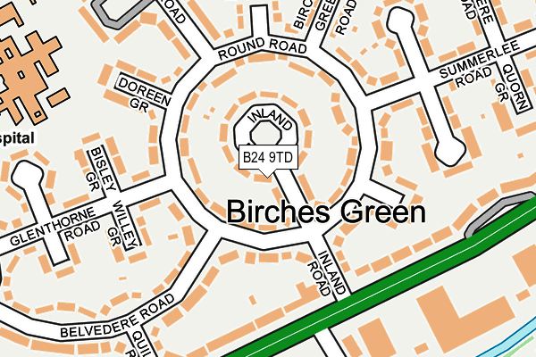 B24 9TD map - OS OpenMap – Local (Ordnance Survey)