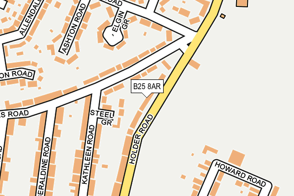 B25 8AR map - OS OpenMap – Local (Ordnance Survey)