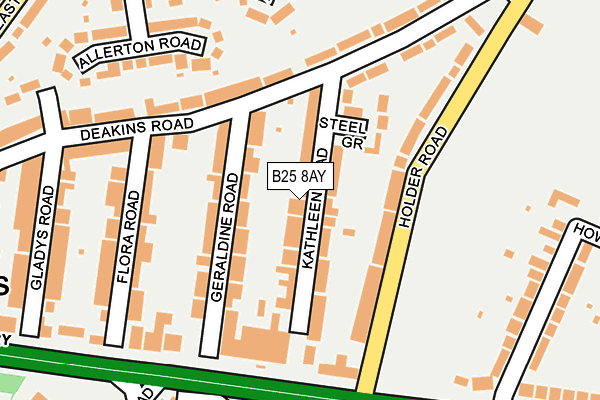 B25 8AY map - OS OpenMap – Local (Ordnance Survey)