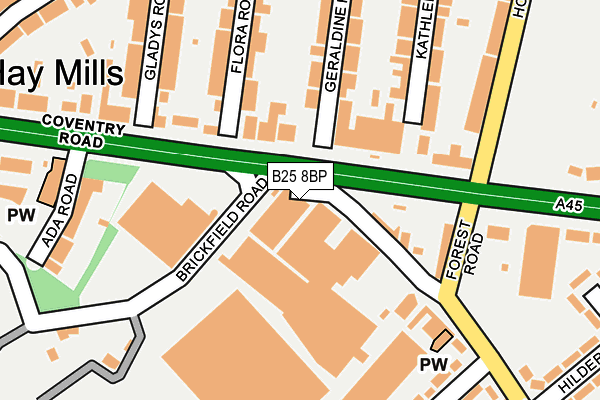 B25 8BP map - OS OpenMap – Local (Ordnance Survey)