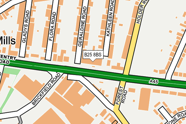 B25 8BS map - OS OpenMap – Local (Ordnance Survey)