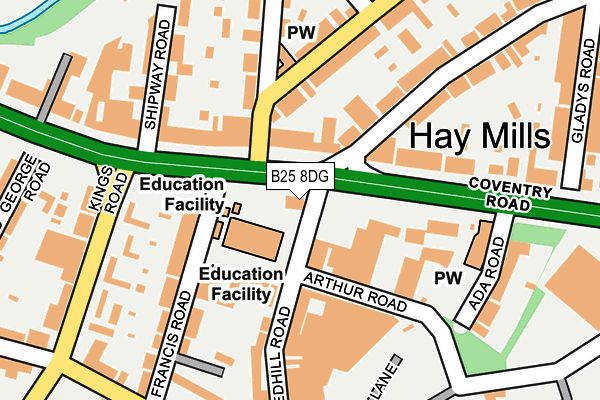 B25 8DG map - OS OpenMap – Local (Ordnance Survey)