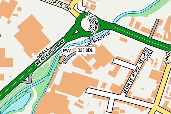 B25 8DL map - OS OpenMap – Local (Ordnance Survey)