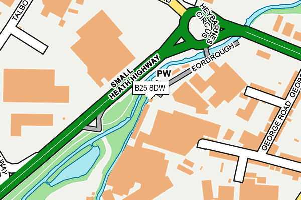 B25 8DW map - OS OpenMap – Local (Ordnance Survey)