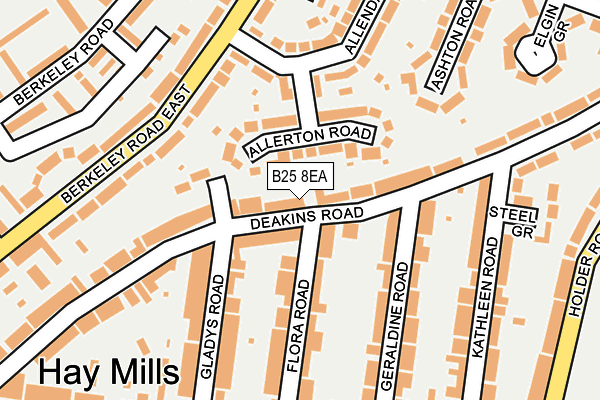 B25 8EA map - OS OpenMap – Local (Ordnance Survey)