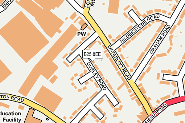 B25 8EE map - OS OpenMap – Local (Ordnance Survey)