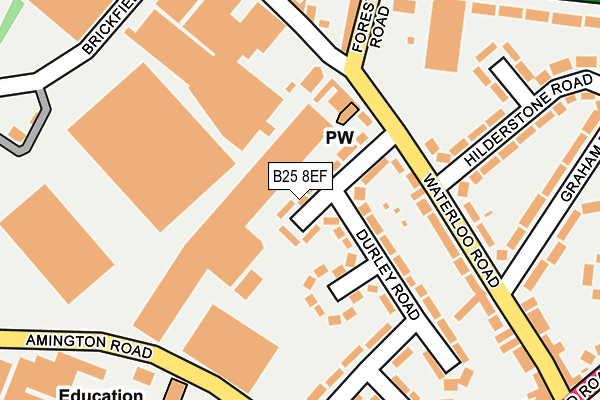 B25 8EF map - OS OpenMap – Local (Ordnance Survey)