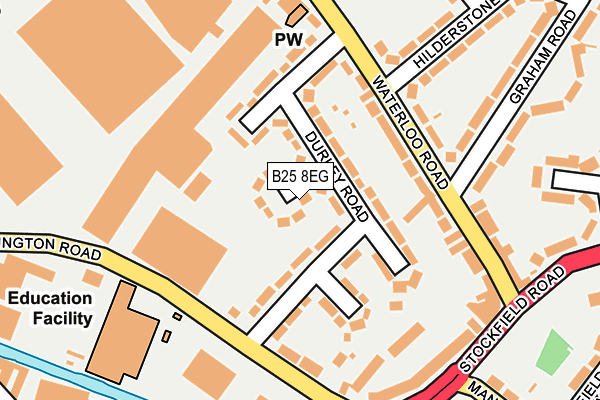 B25 8EG map - OS OpenMap – Local (Ordnance Survey)
