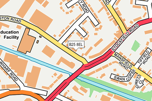 B25 8EL map - OS OpenMap – Local (Ordnance Survey)