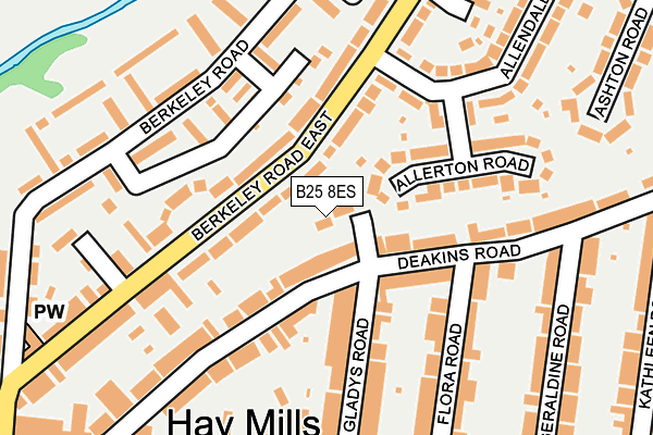 B25 8ES map - OS OpenMap – Local (Ordnance Survey)