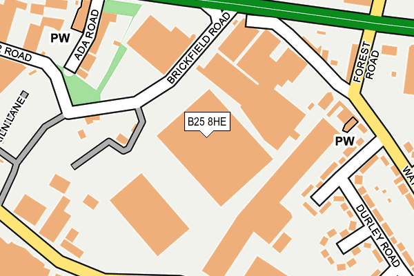 B25 8HE map - OS OpenMap – Local (Ordnance Survey)