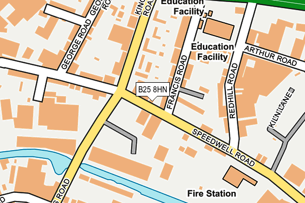 B25 8HN map - OS OpenMap – Local (Ordnance Survey)