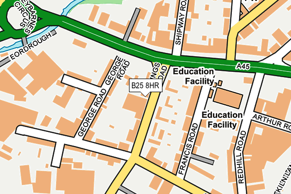 B25 8HR map - OS OpenMap – Local (Ordnance Survey)