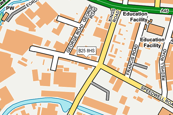 B25 8HS map - OS OpenMap – Local (Ordnance Survey)