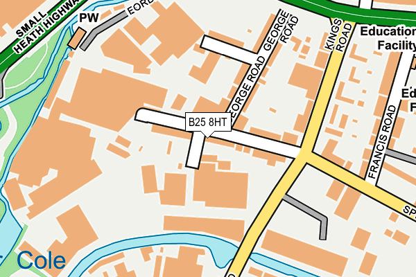 B25 8HT map - OS OpenMap – Local (Ordnance Survey)