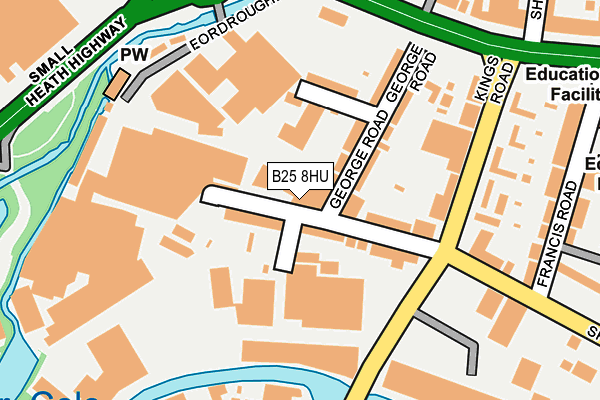 B25 8HU map - OS OpenMap – Local (Ordnance Survey)