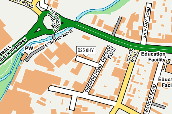 B25 8HY map - OS OpenMap – Local (Ordnance Survey)