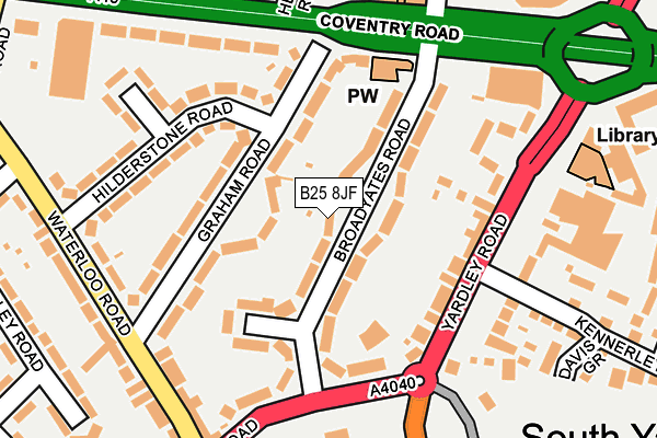 B25 8JF map - OS OpenMap – Local (Ordnance Survey)