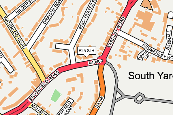 B25 8JH map - OS OpenMap – Local (Ordnance Survey)
