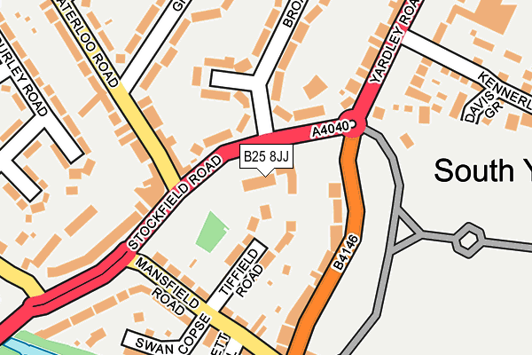 B25 8JJ map - OS OpenMap – Local (Ordnance Survey)