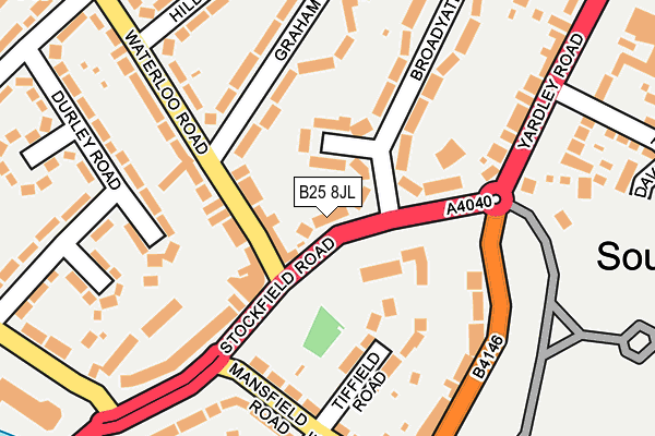 B25 8JL map - OS OpenMap – Local (Ordnance Survey)