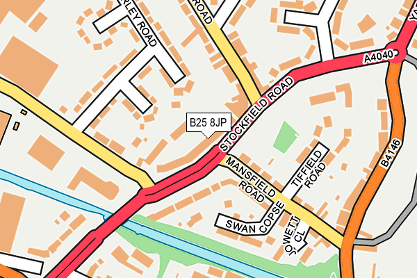 B25 8JP map - OS OpenMap – Local (Ordnance Survey)