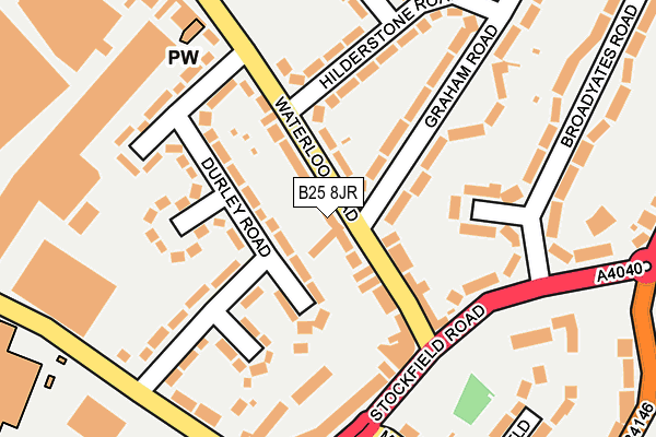 B25 8JR map - OS OpenMap – Local (Ordnance Survey)
