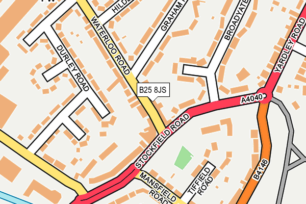 B25 8JS map - OS OpenMap – Local (Ordnance Survey)