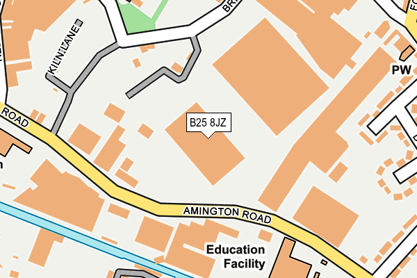 B25 8JZ map - OS OpenMap – Local (Ordnance Survey)