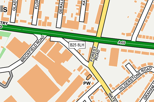 B25 8LH map - OS OpenMap – Local (Ordnance Survey)