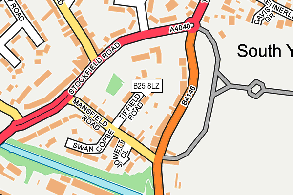 B25 8LZ map - OS OpenMap – Local (Ordnance Survey)
