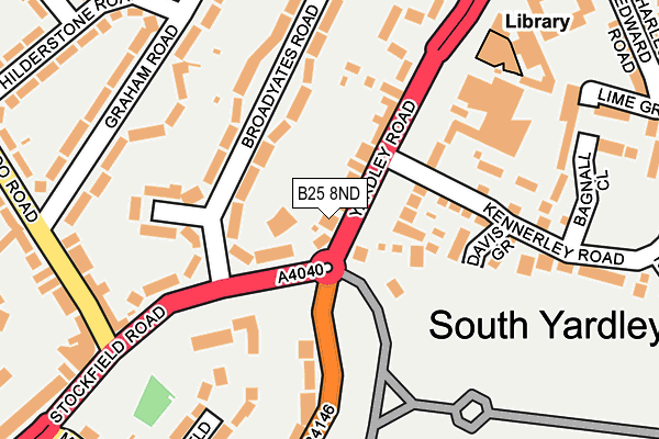 B25 8ND map - OS OpenMap – Local (Ordnance Survey)