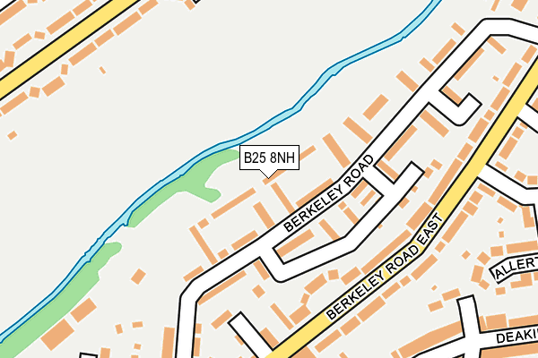 B25 8NH map - OS OpenMap – Local (Ordnance Survey)