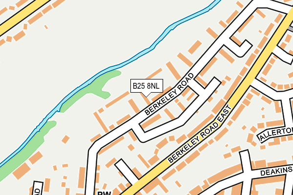 B25 8NL map - OS OpenMap – Local (Ordnance Survey)