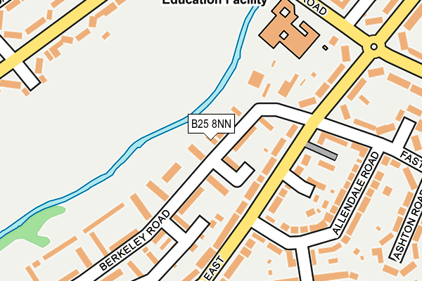 B25 8NN map - OS OpenMap – Local (Ordnance Survey)