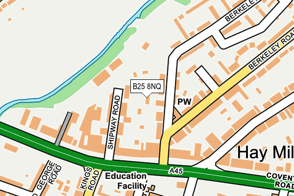B25 8NQ map - OS OpenMap – Local (Ordnance Survey)