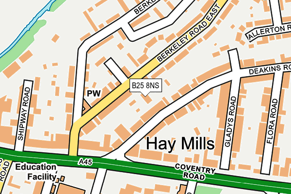 B25 8NS map - OS OpenMap – Local (Ordnance Survey)