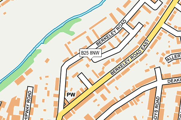 B25 8NW map - OS OpenMap – Local (Ordnance Survey)