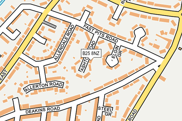 B25 8NZ map - OS OpenMap – Local (Ordnance Survey)