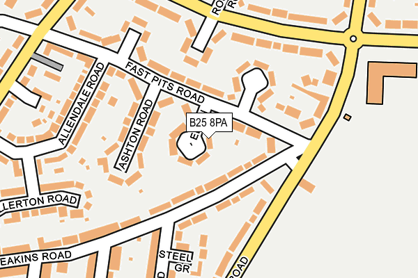 B25 8PA map - OS OpenMap – Local (Ordnance Survey)