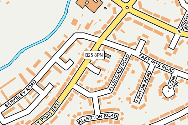 B25 8PN map - OS OpenMap – Local (Ordnance Survey)