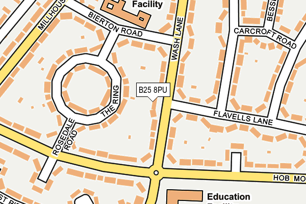 B25 8PU map - OS OpenMap – Local (Ordnance Survey)